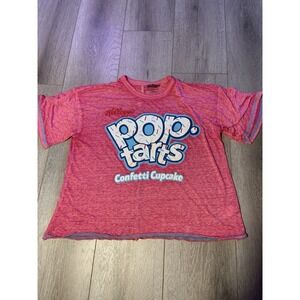 Kellogg's Pop Tarts Blouse T Shirt Top Women's Size Large Pink‎ Confetti Cupcake